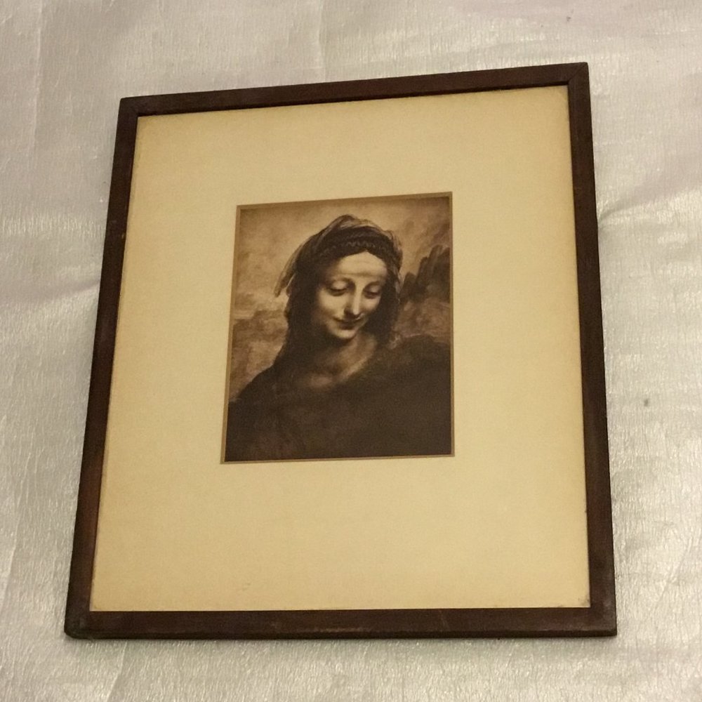 Antique Hel Braun & Cie framed print of Sainte Anne by Leonardo De Vinci